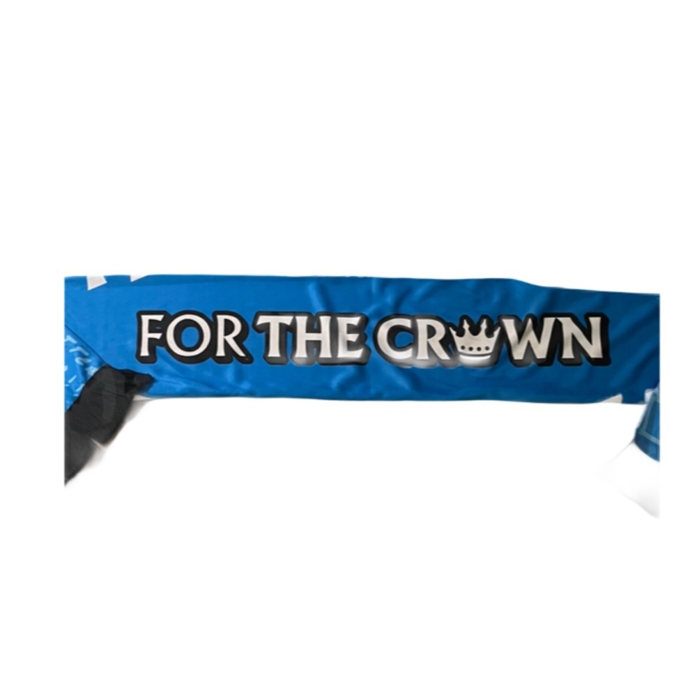 ⚽️💙CLTFC 💙⚽️MLS Blue and White SILKY Scarf with black fringe - Picture 6 of 12
